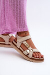 Zazoo 50103 Dámské Kožené Sandály Na Platformě Beige 41