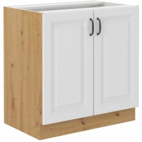 Spodní skříňka pod dřez Stilo 80 ZL 2F BB Barva korpusu: Dub artisan, Barva dvířek: Bílá