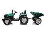 Mamido Elektrický traktor s přívěsem pro děti HC-306 24V tmavě zelený