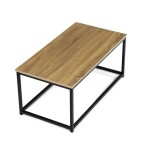 Stůl konferenční, 90x48x41 cm, MDF, dekor divoký dub, černý kov