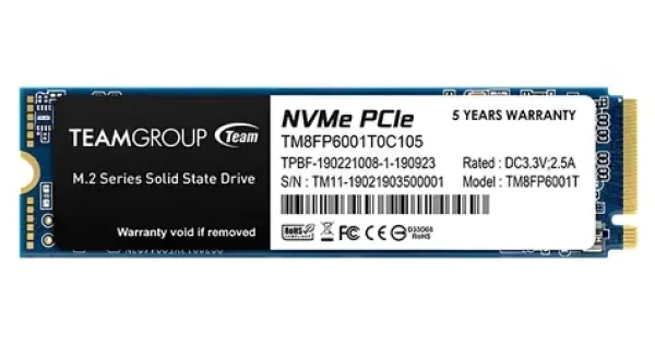 TeamGroup MP33 1TB / SSD / M.2 2280 / PCIe 3.0 NVMe / R: 1800 MBps / W: 1500 MBps / TBW 600TB (TM8FP6001T0C101)