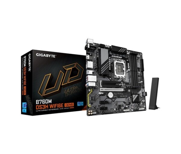 GIGABYTE MB Sc LGA1700 B760M DS3H WIFI6E GEN5, Intel B760, 4xDDR5, 2xDP, 1xHDMI, mATX EDF_1706234