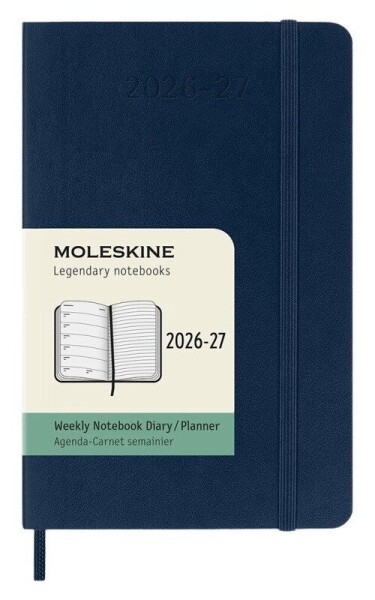 18měsíční diář Moleskine 2026-27 - měkké desky, S, týdenní, modrý
