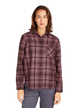 Dámské merino tričko s dlouhým rukávem ICEBREAKER Wmns 200 Dawnder LS Flannel Shirt Plaid, Bittersweet/Deco/P velikost: M