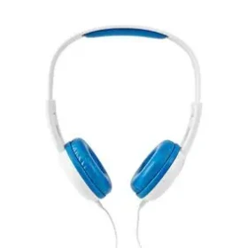 Nedis HPWD4200BU bílo-modrá / Sluchátka s mikrofonem / 3.5 mm / 1.20 m / 82 dB (HPWD4200BU)