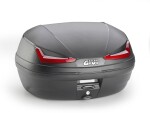 E455N Simply IV kufr Givi černý (Monolock s vlastní plotnou), červené odrazky, objem 45 litrů