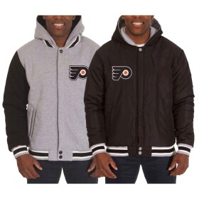 JH Design Pánská Bunda Philadelphia Flyers Oboustranná Two-Tone Reversible Fleece Hooded Velikost: M