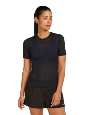 ICEBREAKER Wmns 75 Cool-Lite Featherlight SS Crewe, Black velikost: M