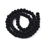 Korálky z polymeru - 7 mm x 5,5 mm - černé - 10ks