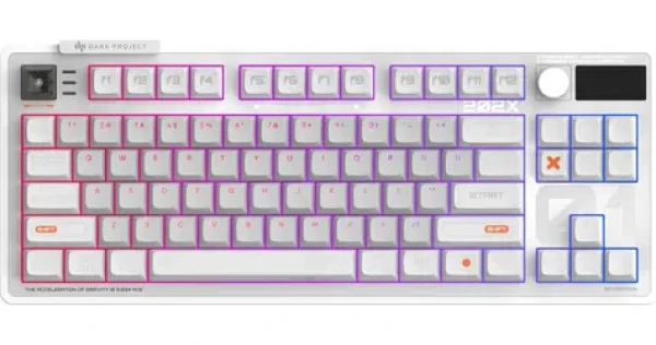 Dark Project ALU85 Sigma bílá / herní klávesnice / mechanická / G3Ms Diamond / RGB / USB+BT+2.4GHz / US Layout (DPKB_SIGMA_85_ANSI)