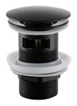 Cerano Umyvadlová výpusť, 5/4“ click-clack s přepadem, černá matná, CER-CC-B-OF
