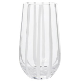 Broste Sklenice White Stripe 550 ml, bílá barva, sklo