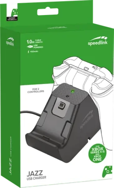 Speed Link SL-260002-BK JAZZ nabíječka černá / USB / pro Xbox Series X/S / 2x NiMH 1100mAh