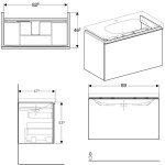 GEBERIT - Acanto Skříňka pod umyvadlo 90 cm, lávová 500.612.JK.2