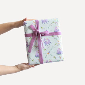 Bella Rose Balicí papír s jednorožci – 5 m, fialová barva, papír