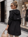 Dámská přechodová bunda typu parka s kapucí, černá, FashionStreet TY5833 XL