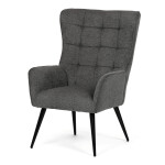 Křeslo ušák, šedá, látka, AK-315 GREY2