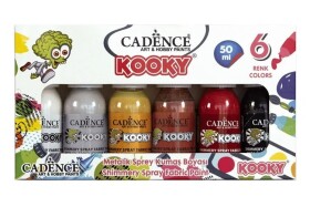 Perleťové barvy na textil ve spreji Cadence Kooky, 50 ml, 6 ks - pro děti