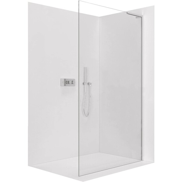 CERANO Sprchová zástěna Walk-in Onyx L-pravá vzpěra - 8 mm - chrom, transparentní sklo - 140x200 cm