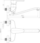 NOVASERVIS Dřezová umyvadlová baterie 150mm Titania Smart chrom