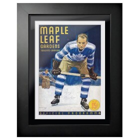 Mustang Obraz v rámu Toronto Maple Leafs NHL Memorabilia Maple Leaf Gardens Player Pose Program Cover