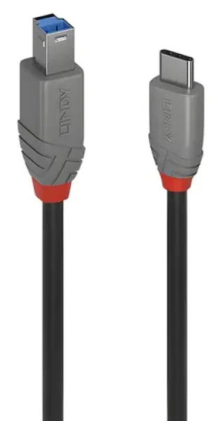 Lindy USB-C - USB-B 0,5 m černá / Kabel / USB 3.2 Gen 1 (36665)