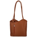 Luxusní dámský kožený kabelko-batůžek Livira, hnědý