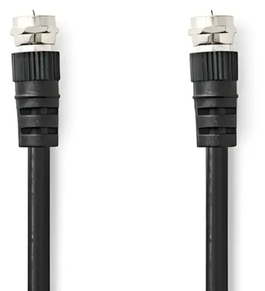 Nedis satelitní anténní kabel F(M)-F(M) černá / Kabel / 75 Ohm / 50 dB / dvojité stínění / 1,5 m (CSGL41000BK15)