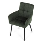 Židle jídelní, zelená látka, černý kov
