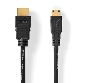 Nedis High Speed HDMI kabel s Ethernetem černá / Kabel HDMI - HDMI Mini / 4K 30 Hz / 10,2 Gbps / 1,5 m (CVGL34500BK15)