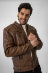 Pánská Kožená Bunda Allesio Aged Brown Brixton Hnědá Velikost: 6XL
