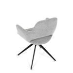 Židle jídelní, šedá látka, 360° vratný mechanismus, černý kov