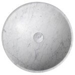 SAPHO - BLOK kamenné umyvadlo na desku Ø 42cm, bílá carrara mat 2401-42