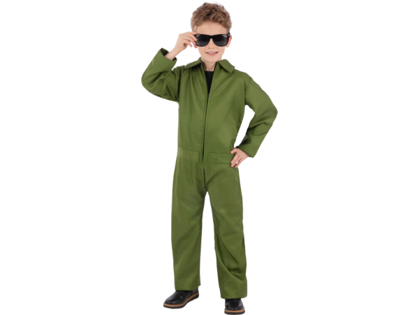 Smiffys.com Dětský kostým - kombinéza zelená Velikost: 7-9 let