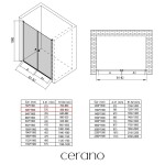 CERANO - Sprchové 2-křídlové dveře Antelo L/P - 6 mm - černá matná, transparentní sklo - 80x190 CER-432343