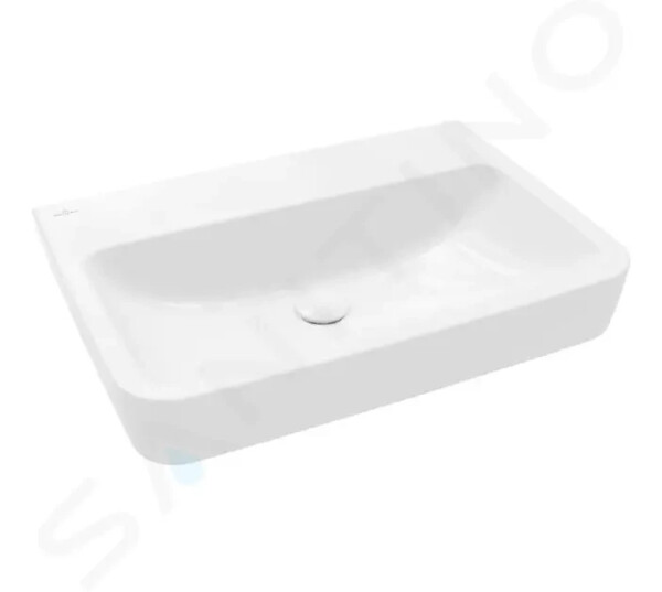 VILLEROY & BOCH - O.novo Umyvadlo 650x460 mm, bez přepadu, bez otvoru pro baterii, AntiBac, CeramicPlus, alpská bílá 4A4168T2