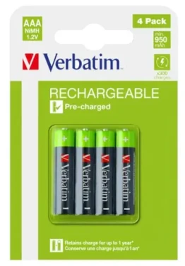 Verbatim 49514 Nabíjecí baterie AAA (4ks) / 1.2V / 950 mAh (49514)
