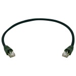 Telegärtner 100008101 RJ45 síťové kabely, propojovací kabely CAT 6A S/FTP 0.5 m černá S průchodkou chránící proti zlomení 1 ks