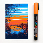 Popisovač Posca PC-7M, 4,5 5,5 mm, světle modrá