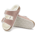 Birkenstock Arizona Suede Leather Shearling Pink Clay LAF zateplené žabky úzké (1023258) dámské 36
