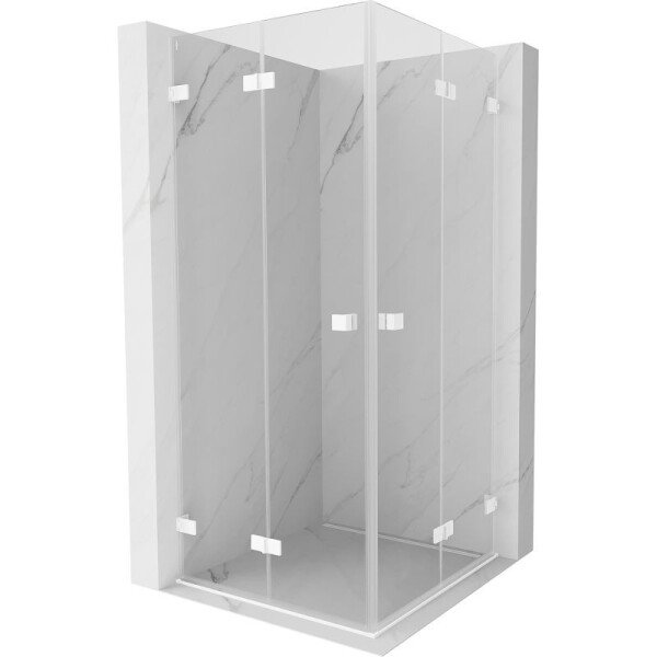 MEXEN/S - Lunar-F Duo sprchový kout skládací dveře 95 x 95, transparent, bílá 836-095L-095P-20-00
