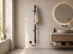 CERANO - Elektrický sušák ručníků Ramus, s displejem - 160W - černá strukturovaná matná - 1400x30 mm CER-683554