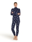 Dámské merino tričko s dlouhým rukávem ICEBREAKER Wmns 260 Vertex LS Half Z FallFl, Midnight Navy/Snow/J velikost: S