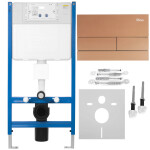 REA/S - Podomítkový WC systém K011A-Q + tlačítka T Brush Copper/Rose Gold KPL-E0053
