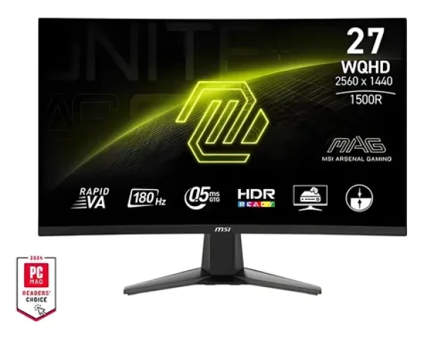 27" MSI MAG 27CQ6F černá / WQHD / Rapid VA / 16:9 / 180Hz / 0,5ms / 300cd/m2 / 2x HDMI + DP / VESA (MAG 27CQ6F)