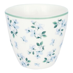 GREEN GATE Latte cup Alaia White 300 ml, modrá barva, porcelán 300ml