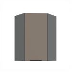 Horní rohová skříňka Aria ANT 60x60 GN-90 1F (45°) Barva korpusu: Antracit, Barva dvířek: SA - Aquamarine AFM