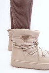 Dámské boty do sněhu na platformě se šněrováním béžové barvě