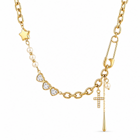 ELENYS Lucky Symbols – pozlacený náhrdelník 18K žluté zlato Délka: 40+5 cm / max. 45 cm