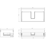 MEXEN/S - Orio koupelnová skříňka pod umyvadlo 80 cm s deskou, 1 šuplík, šedá mat 91A10-08023-1-BFC62